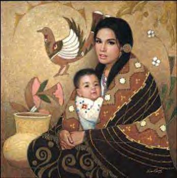 Native Mother and Child